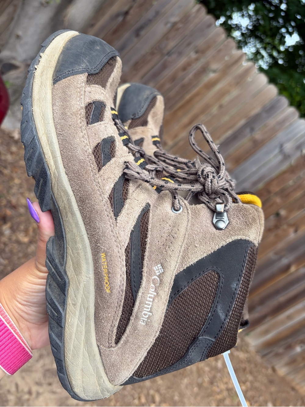 Columbia Tan and Black Waterproof Hiking Boots